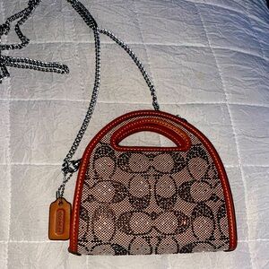 TOP HANDLE CARD CASE IN CRYSTAL SIGNATURE JACQUARD